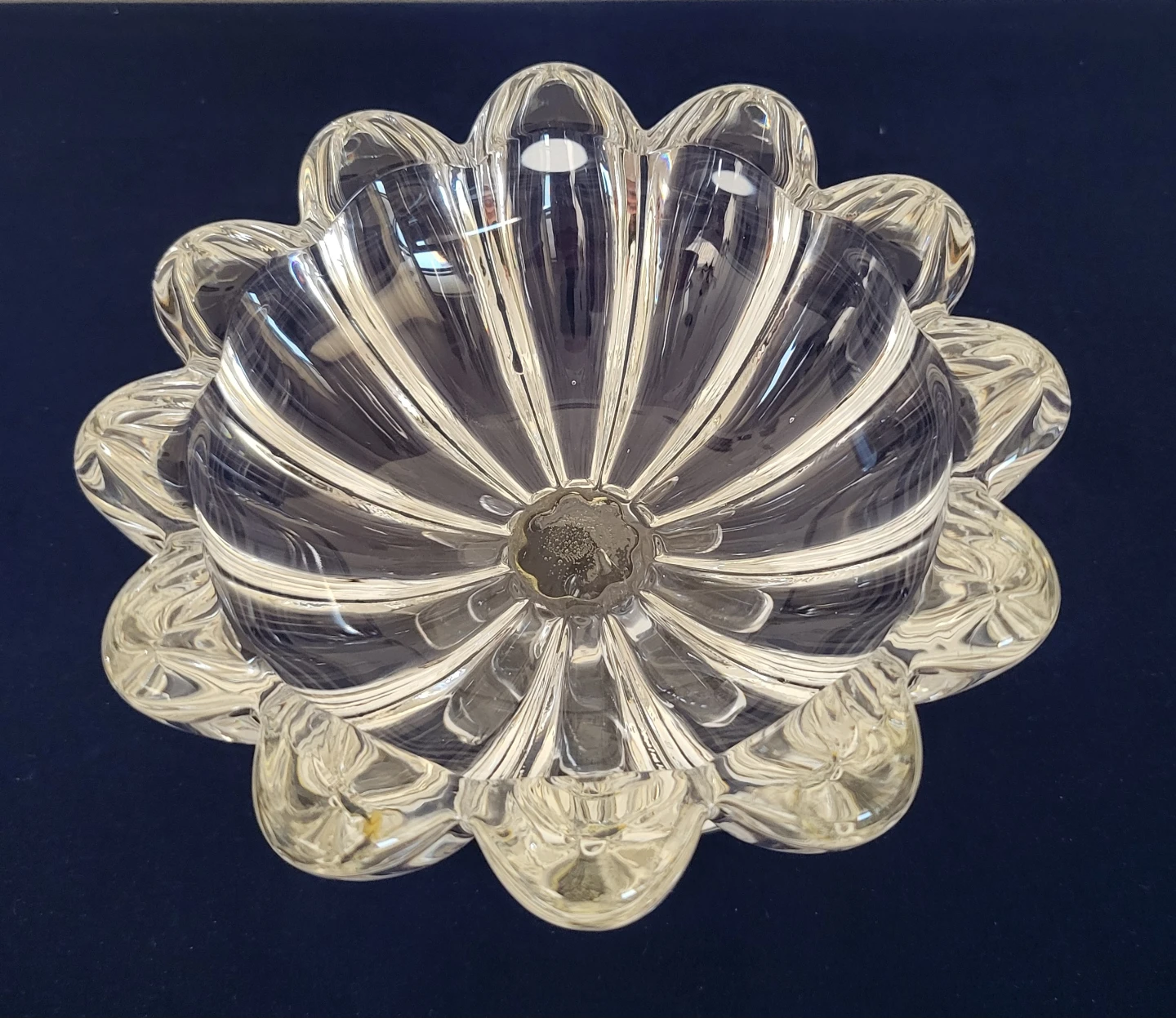 Vintage Crystal Glass Pedestal Bowl - photo 2