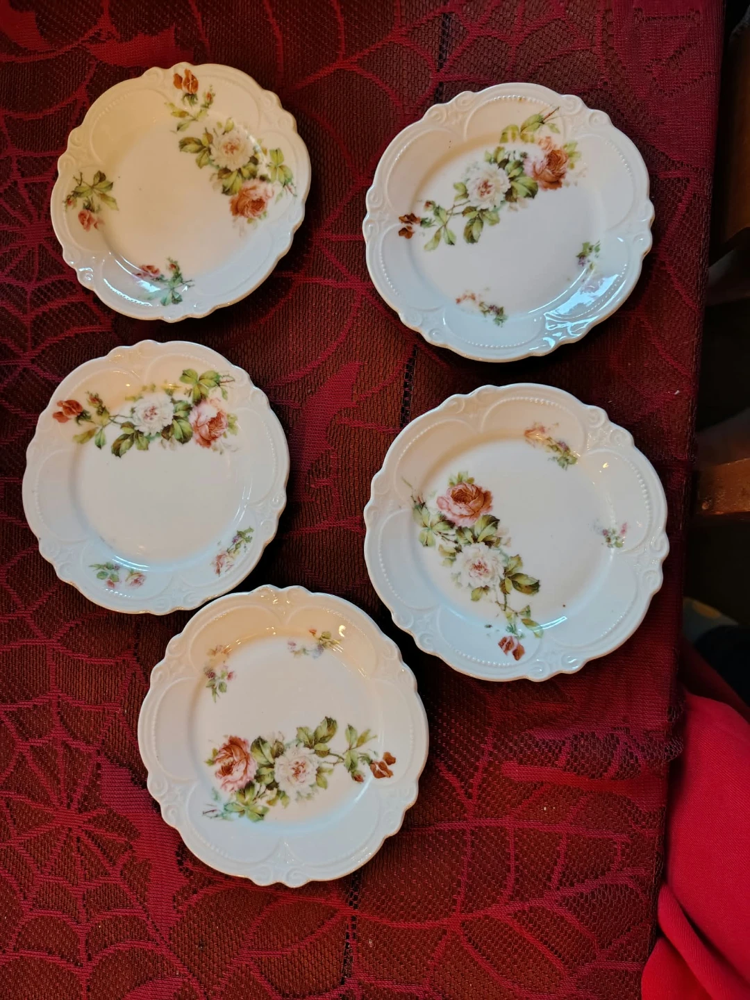Set of 5 Vintage Floral Porcelain Plates - photo 2