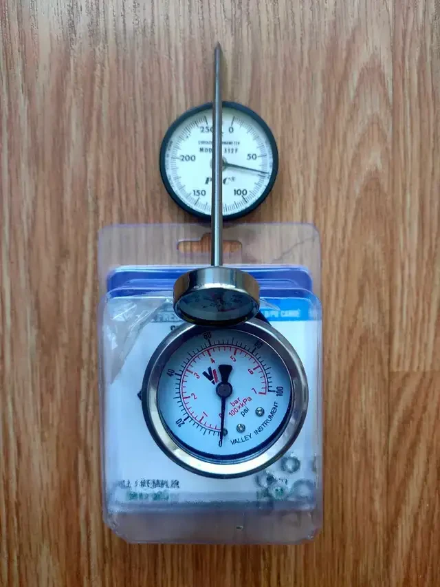 Pressure Gauge and Two Temperature Gauges