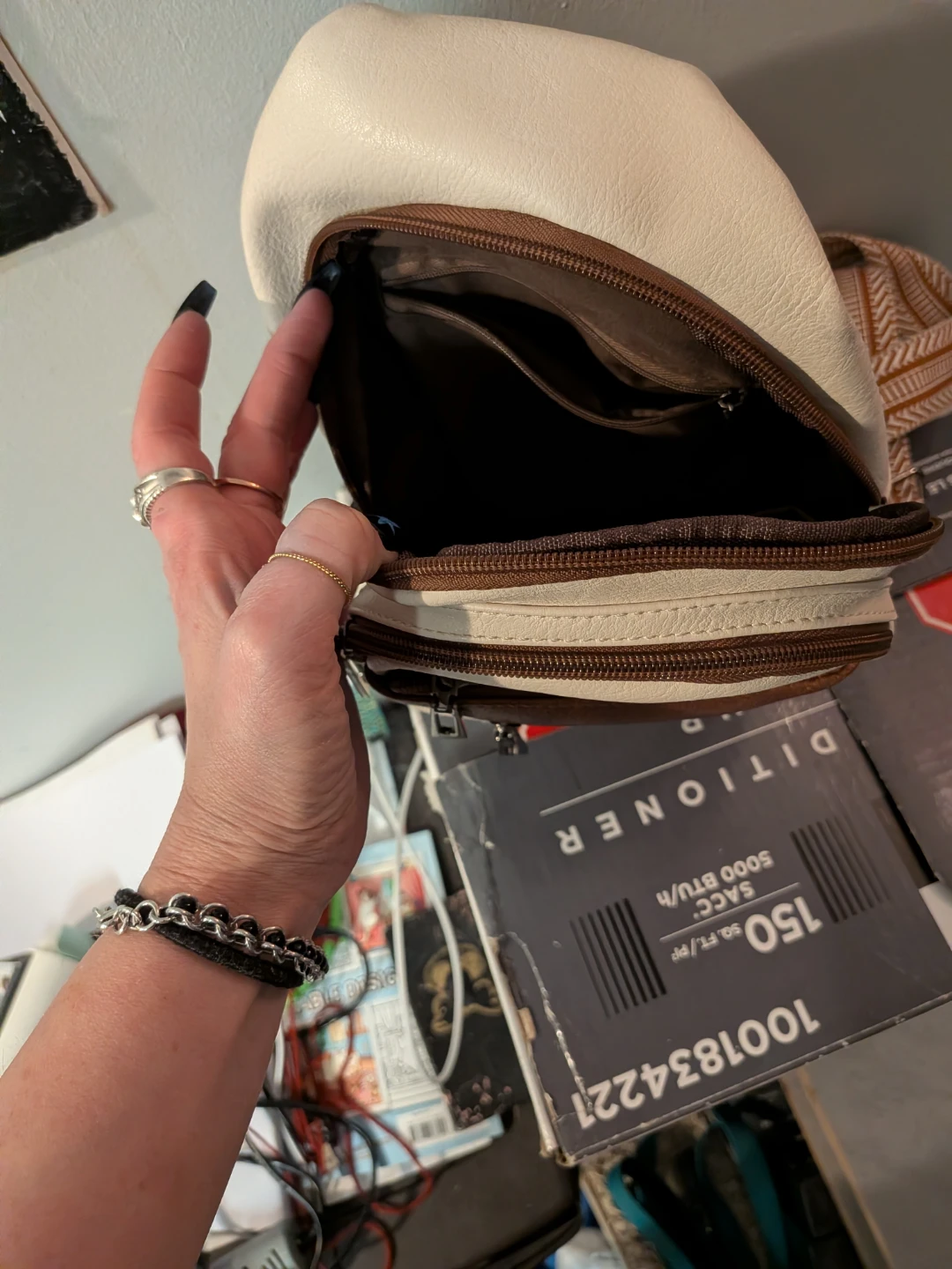 Latmap Cream and Brown Sling Bag - photo 3