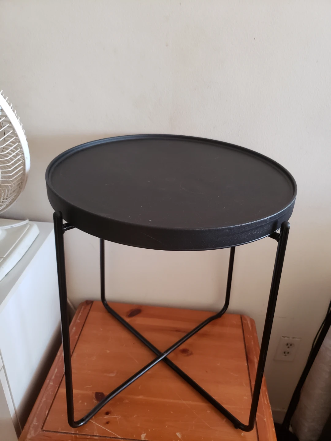 Black Folding Side Table