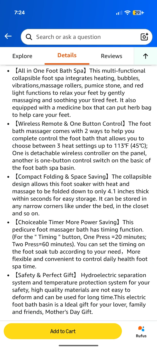 KNQZE Collapsible Foot Spa Bath - photo 4