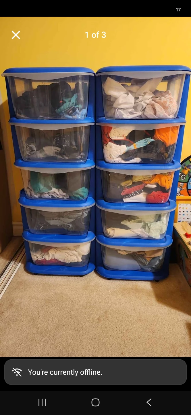 Two 5-Drawer Plastic Storage Towers