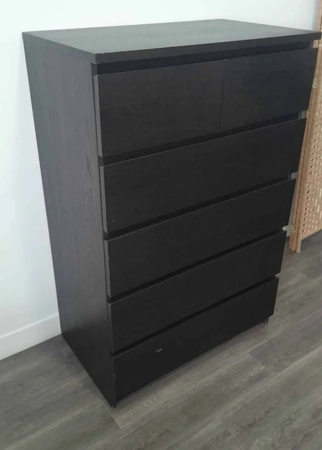 IKEA Black Wood Grain 6-Drawer Dresser - photo 3
