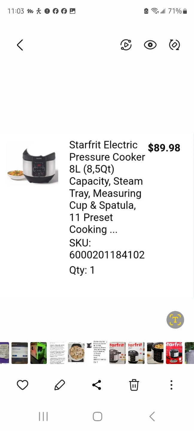 New Large Starfrit 8L Electric Pressure Cooker - photo 4