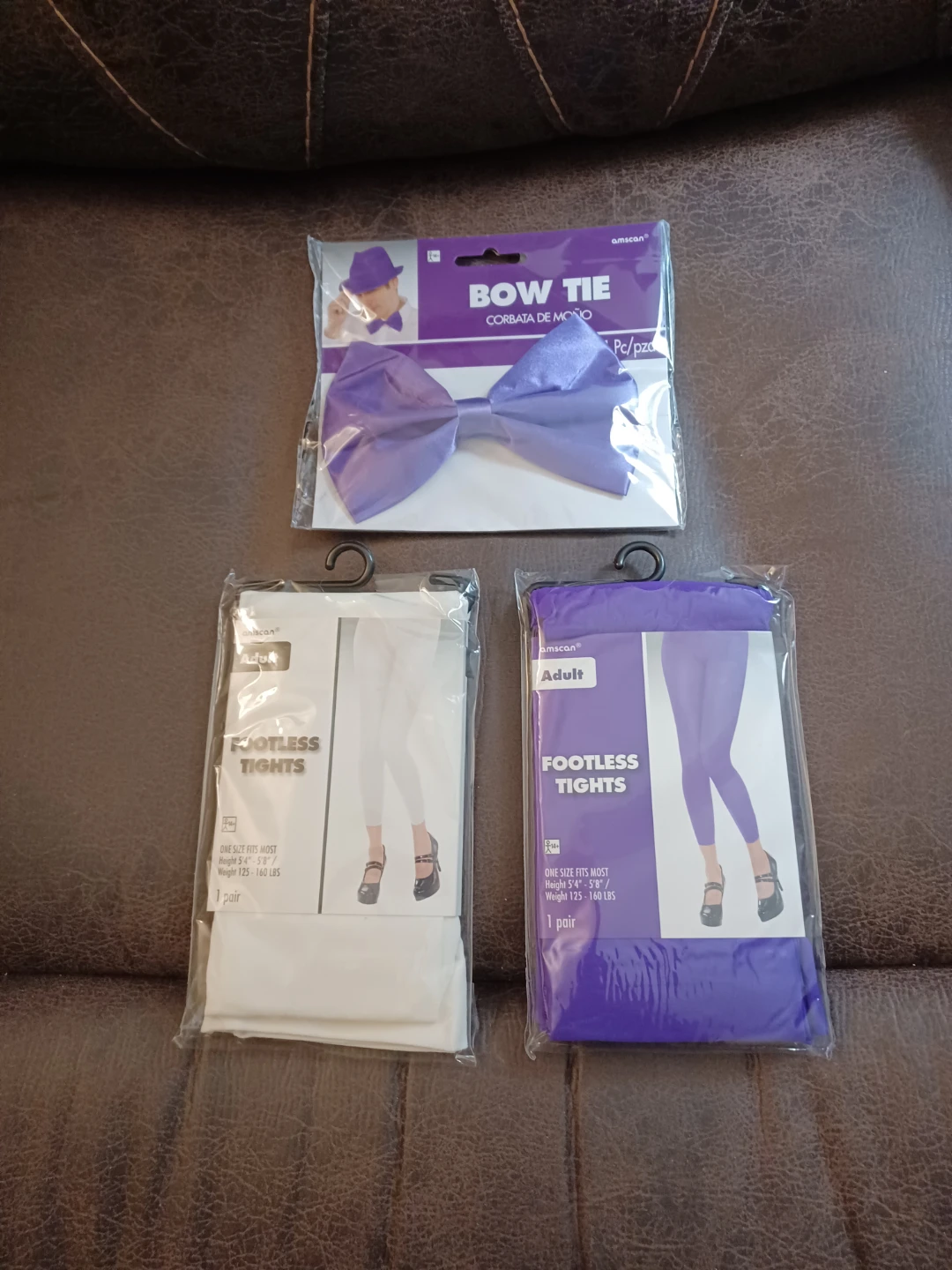 Amscan Purple Bow Tie and Adult Footless Tights