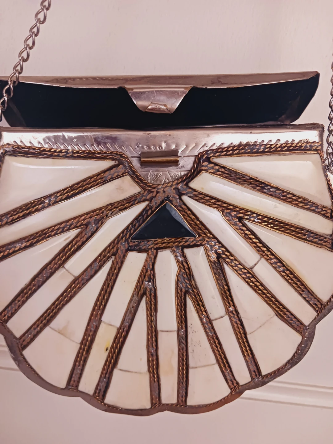 Luxurious Morrocan Mosaic Stone Inlaid Metal Purse - photo 5