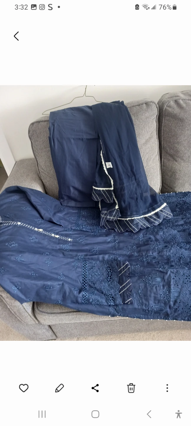 Navy Blue Embroidered Pakistani Suit Set