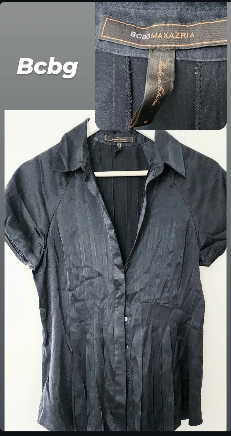 BCBGMAXAZRIA Black Button-Up Shirt