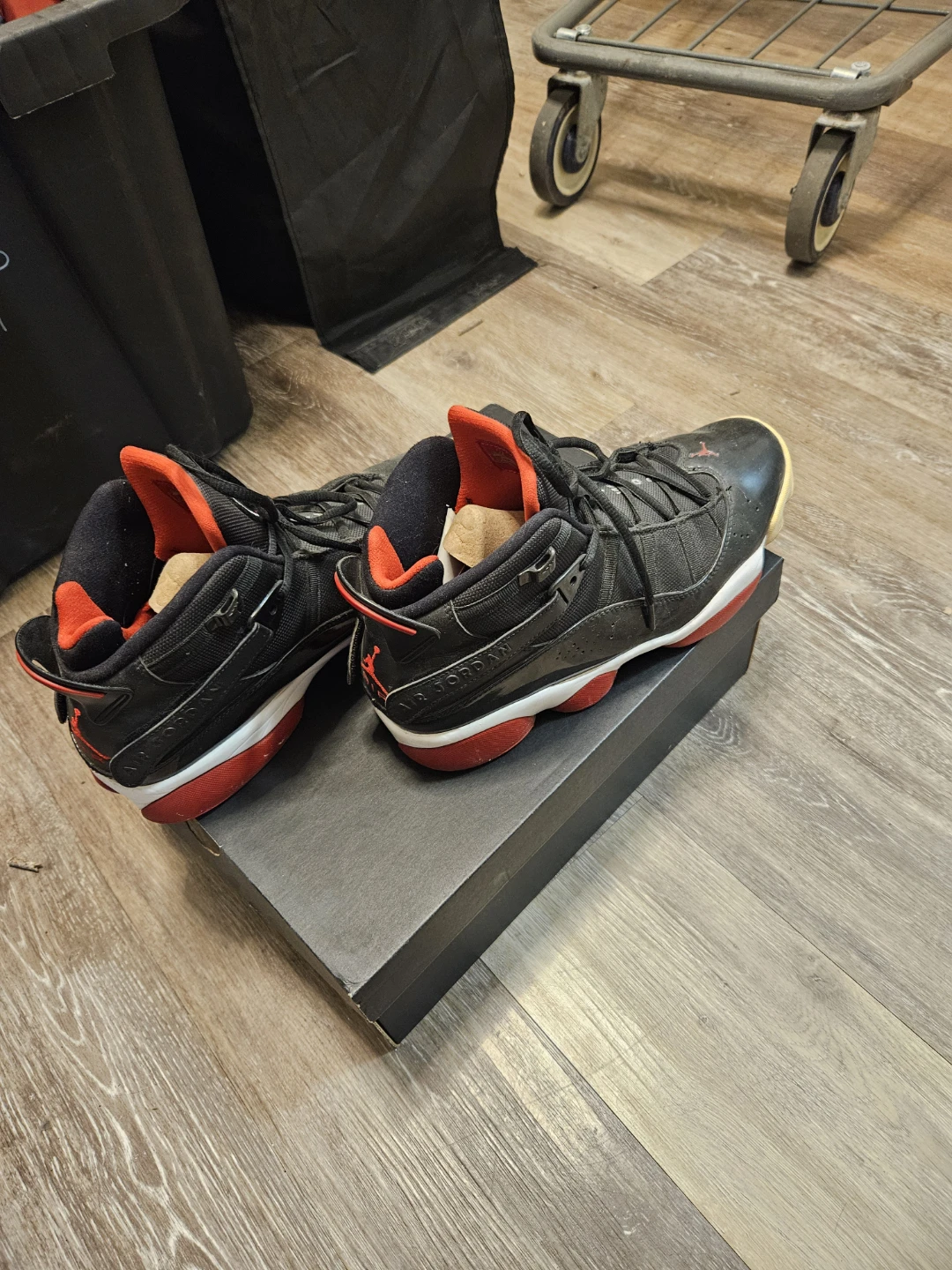 Nike Jordan 6 Rings Sneakers Black Red - photo 2