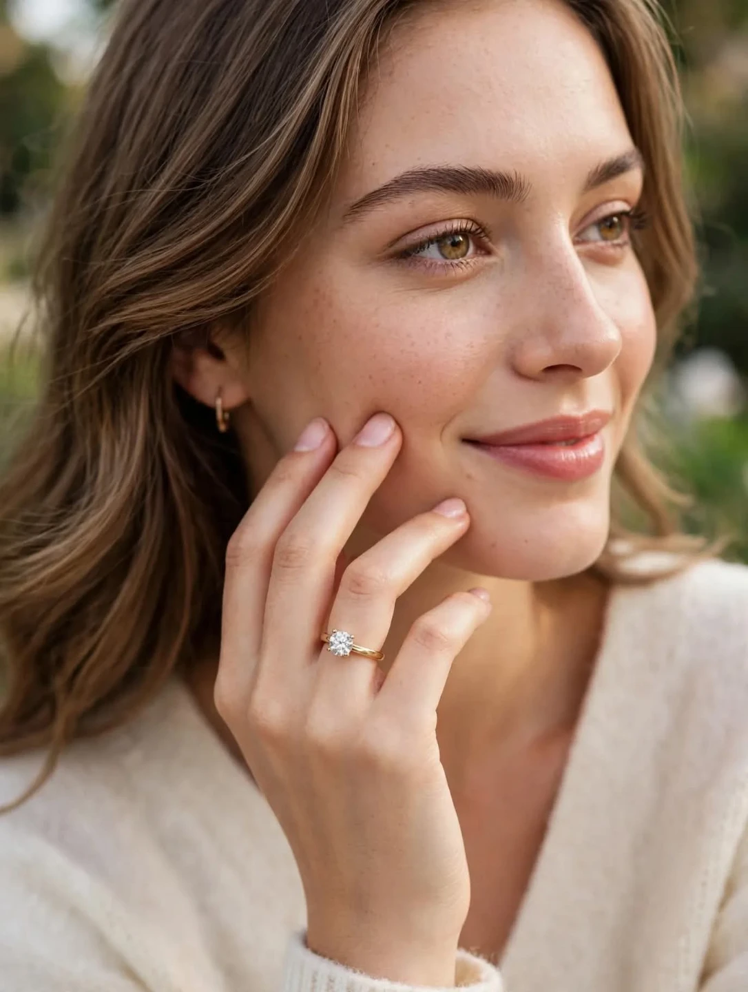 Solitaire Round Cut 1 Carat Moissanite Ring