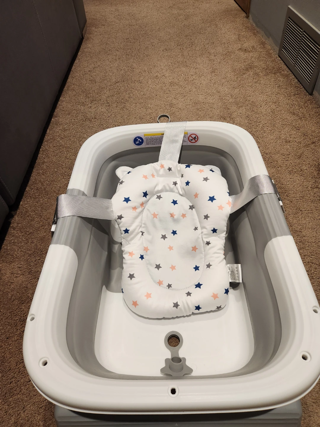 Collapsible Baby Bathtub with Support Cushion