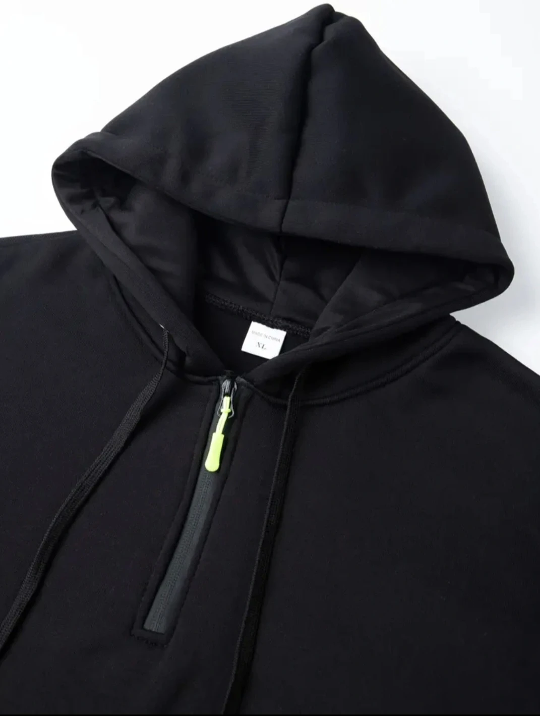 Men's black hooded sweatshirt, half zip. Multiple sizes. - photo 3