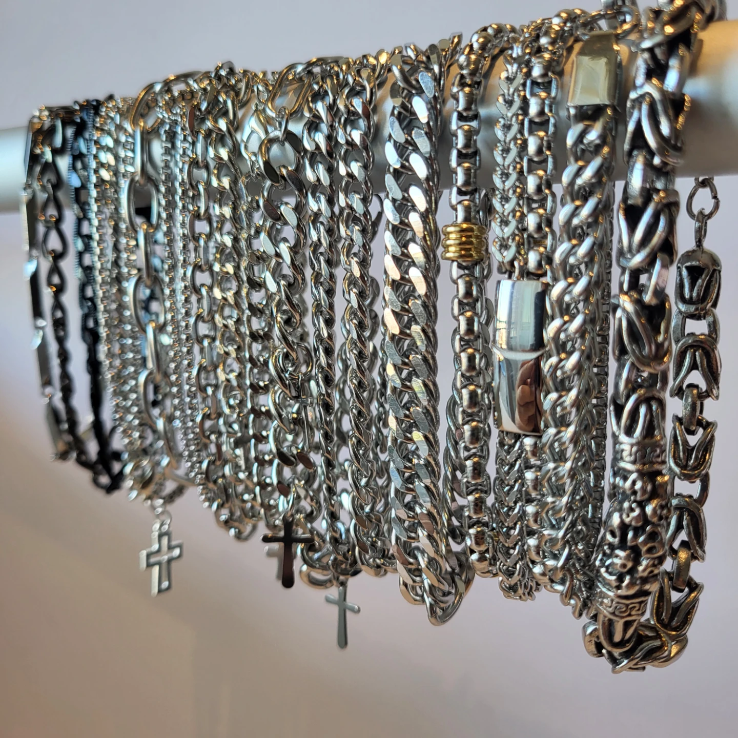 Men's Assorted Stainless Steel Chain Bracelets and Necklaces