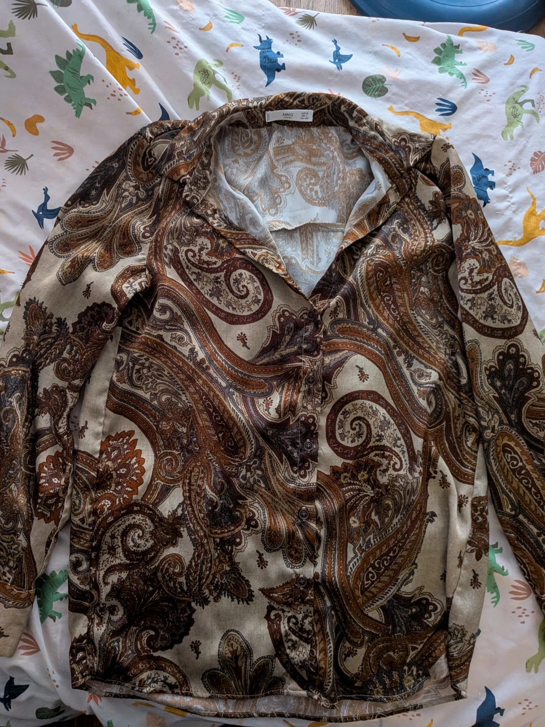 MNG Casual Paisley Print Button-Down Shirt