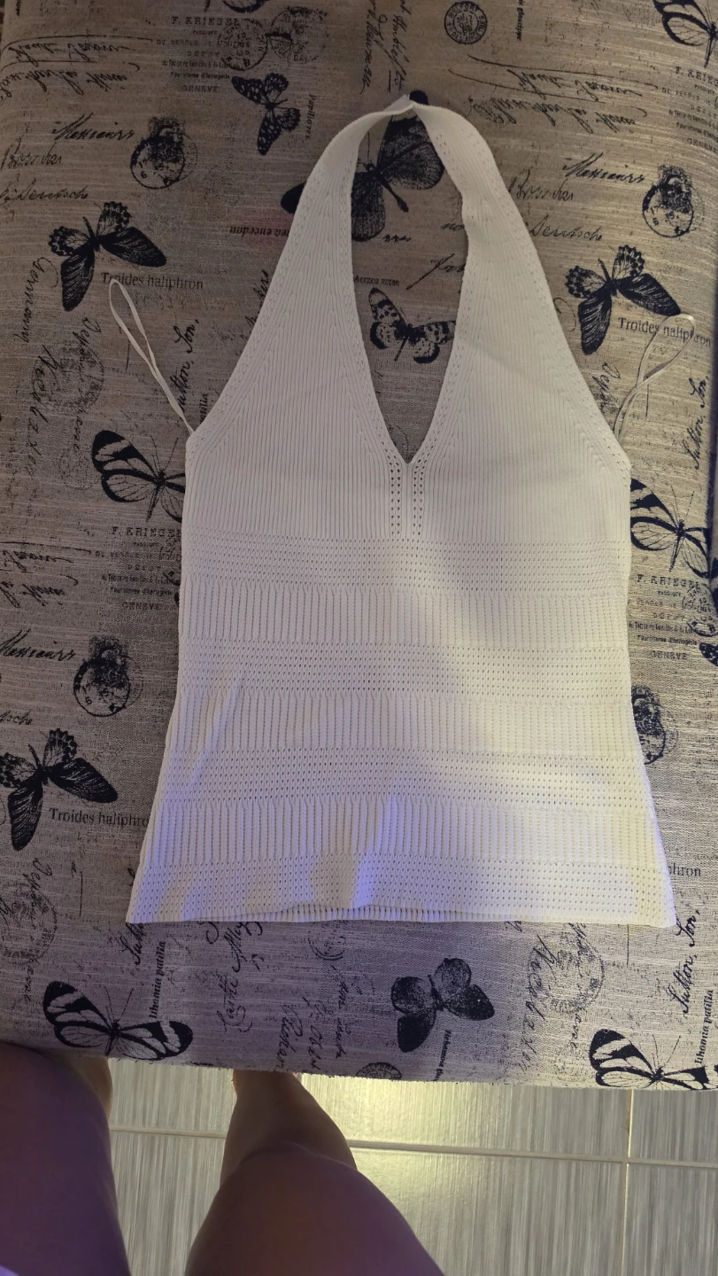 RW&CO New White Knit Halter Top