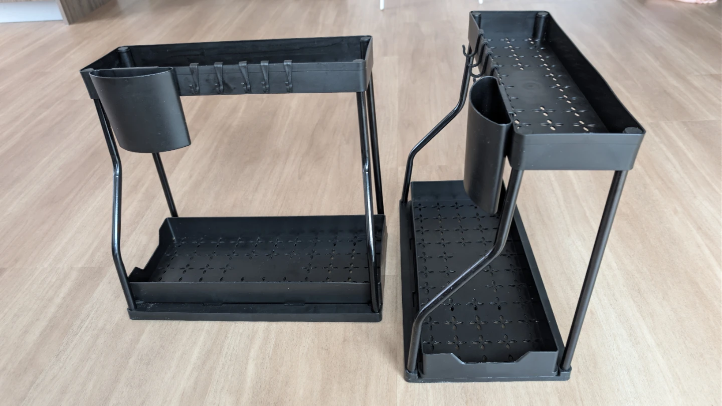 2-Tier Under-Sink Pull-Out Organizers (Set of 2) – Black - photo 5