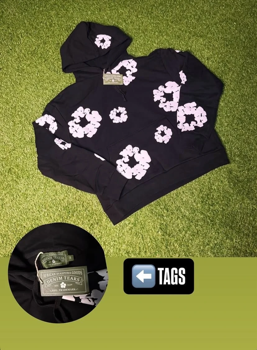 Denim Tears Cotton Wreath Hoodie Black