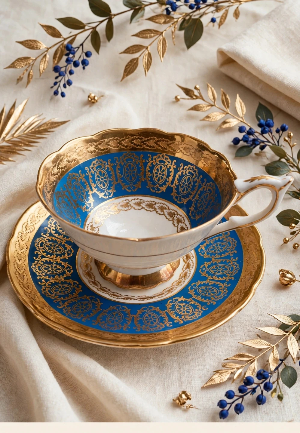Royal Stafford Bone China Teacup and Saucer - photo 2