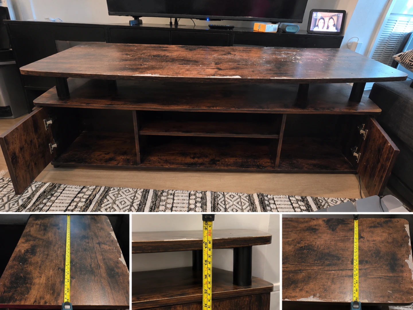 Rustic Wood Media Console