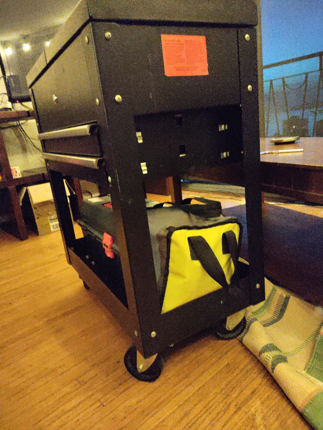 Black Rolling Tool Cart with Two Drawers - photo 3