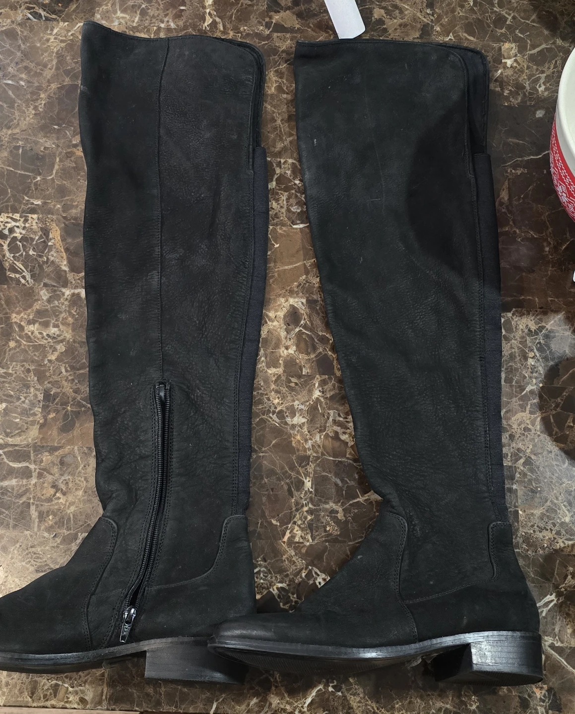 black suede over-the-knee boots - photo 2