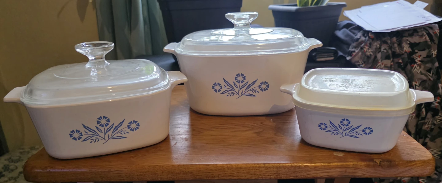 CorningWare Blue Cornflower Casserole Dish Set