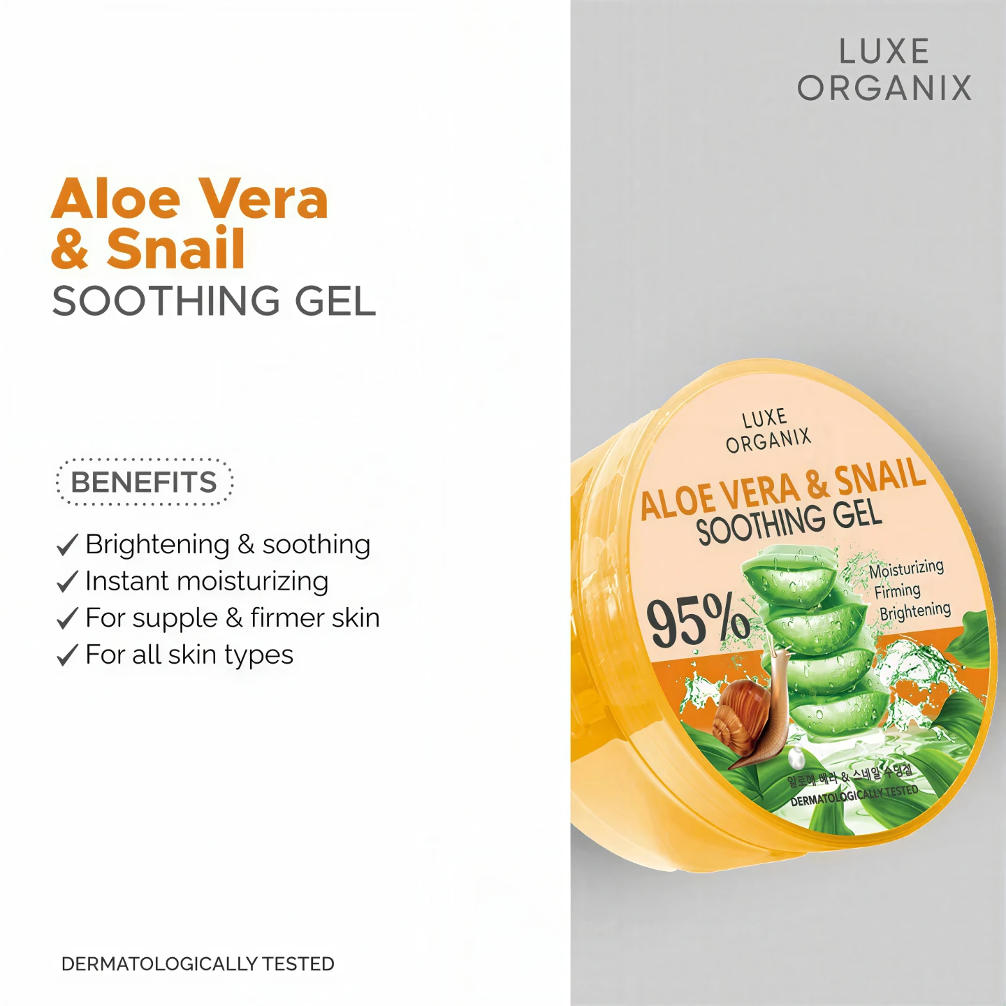 LUXE ORGANIX Snail & Aloe Soothing Gel 300ml