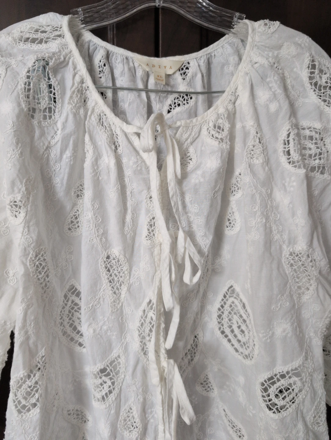 Adiva White Embroidered Blouse - photo 3