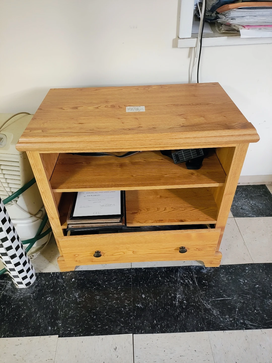 Wooden TV Media Stand with Storage Drawer - photo 3