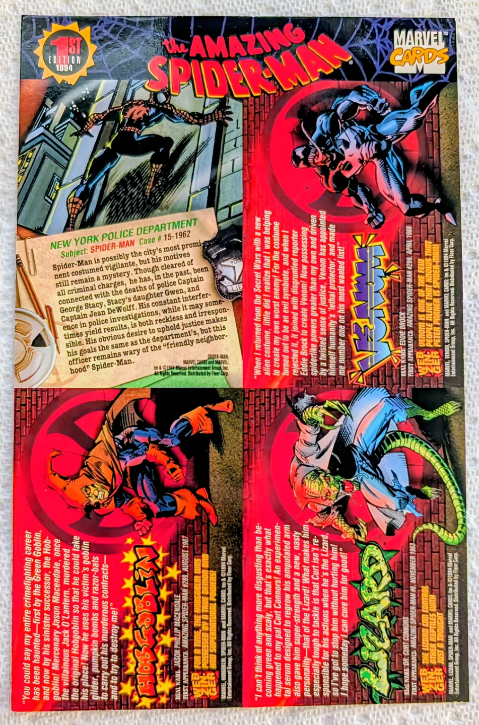 Vintage Marvel Trading Card Promo Sheets - photo 4