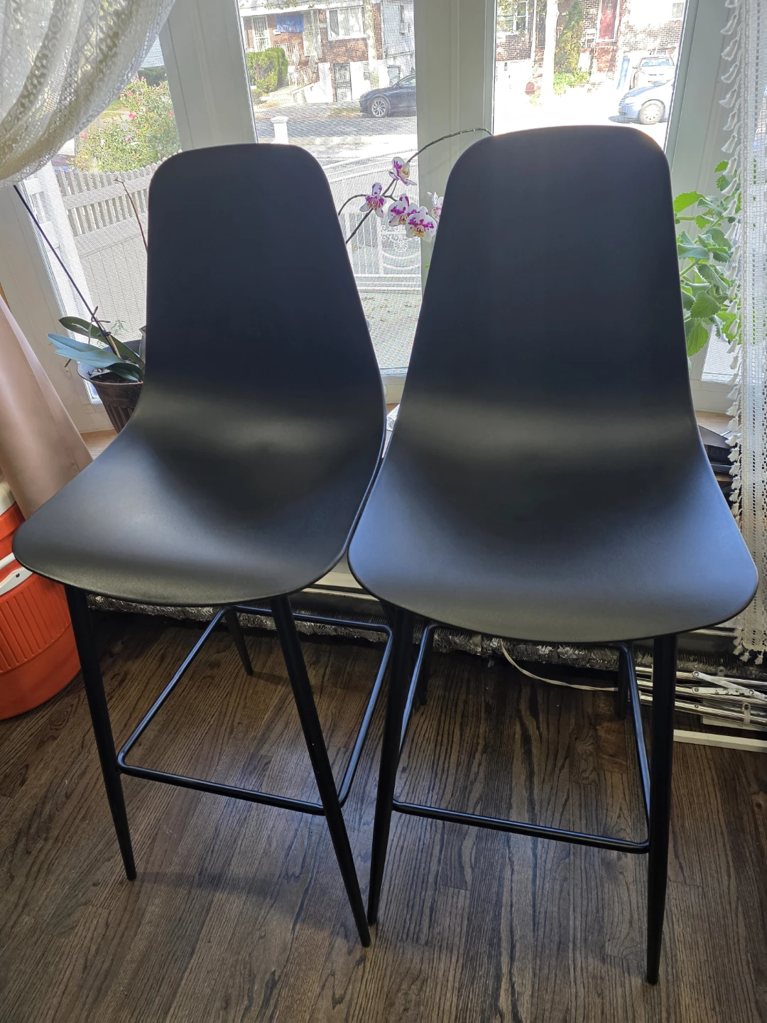 Set of 2 Black Bar Stools