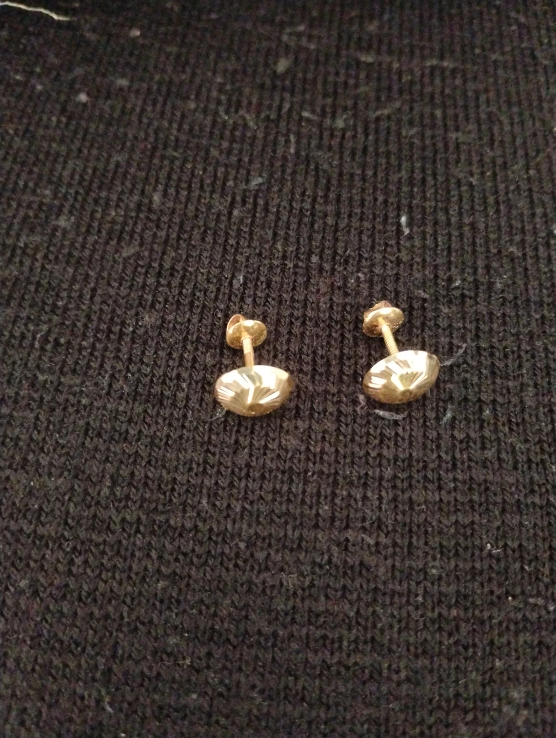 18 carat Gold Textured Stud Earrings - photo 3
