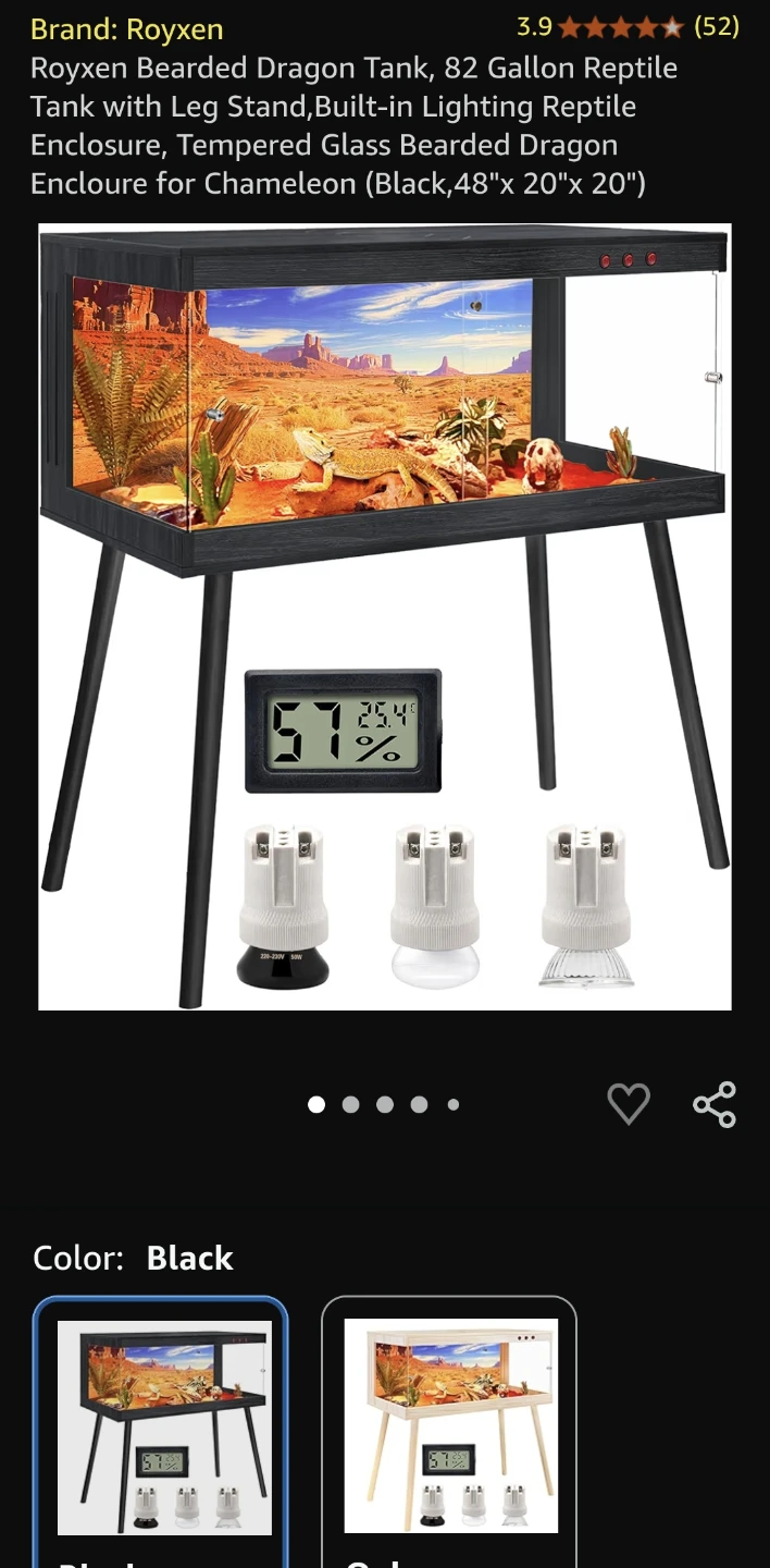 Royxen 82 Gallon Reptile Tank with Stand