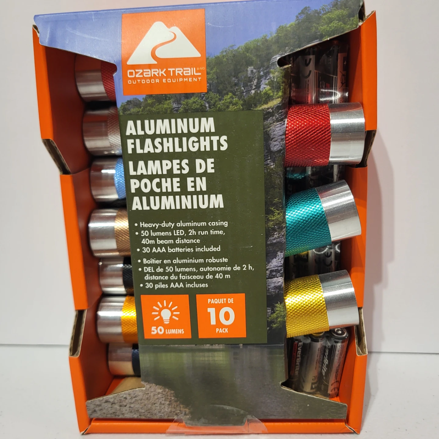 Ozark Trail Aluminum Flashlights, 10 Pack