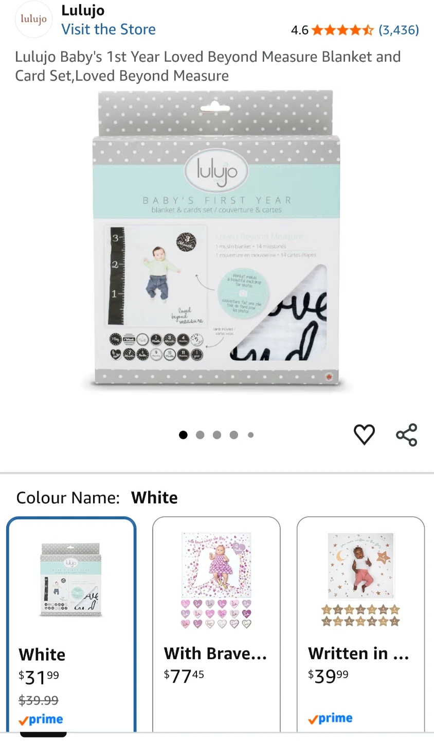Lulujo Baby's 1st Year Blanket and Cards Set