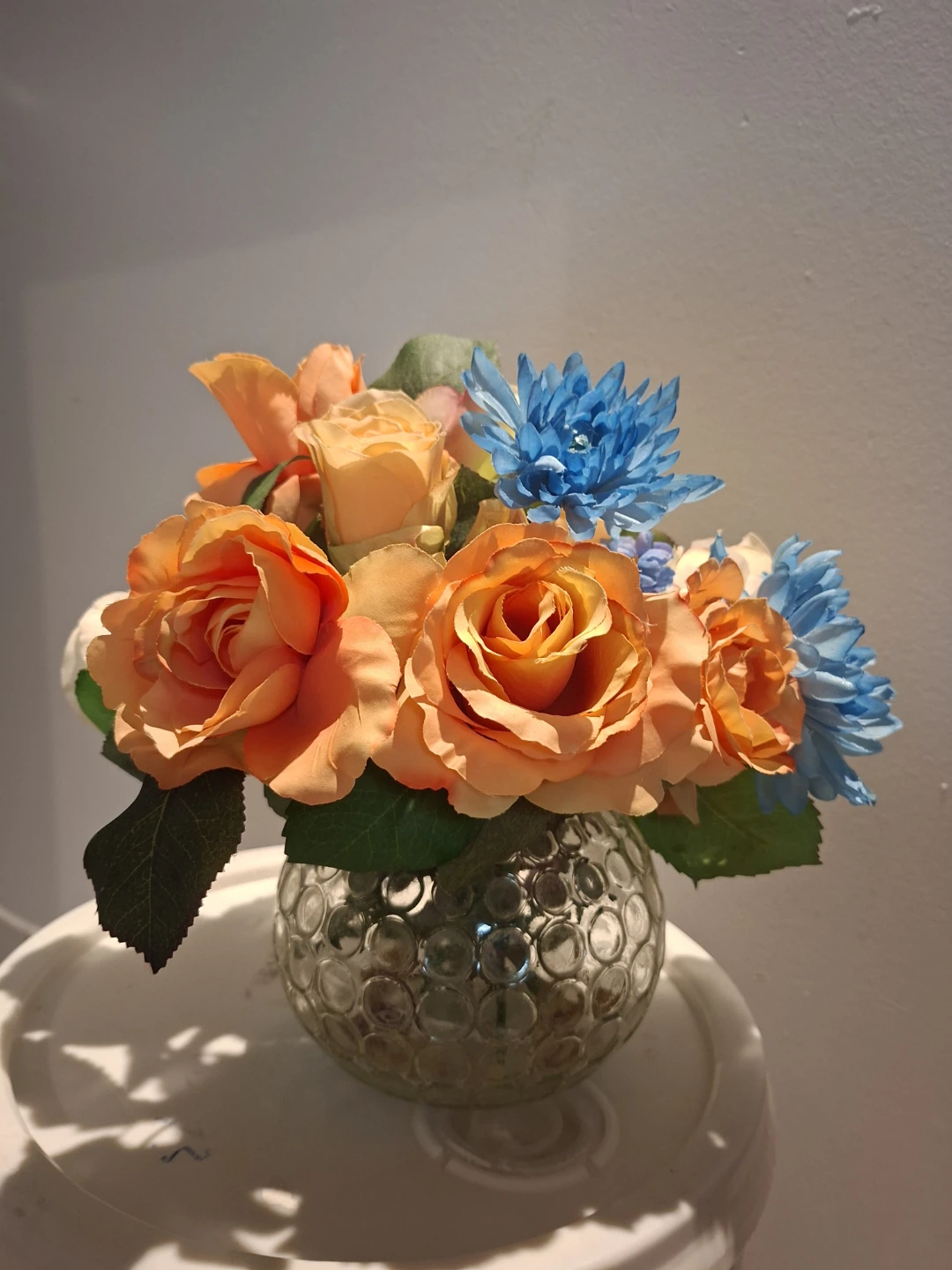 Artificial Floral Arrangement with Glass Vase - photo 2