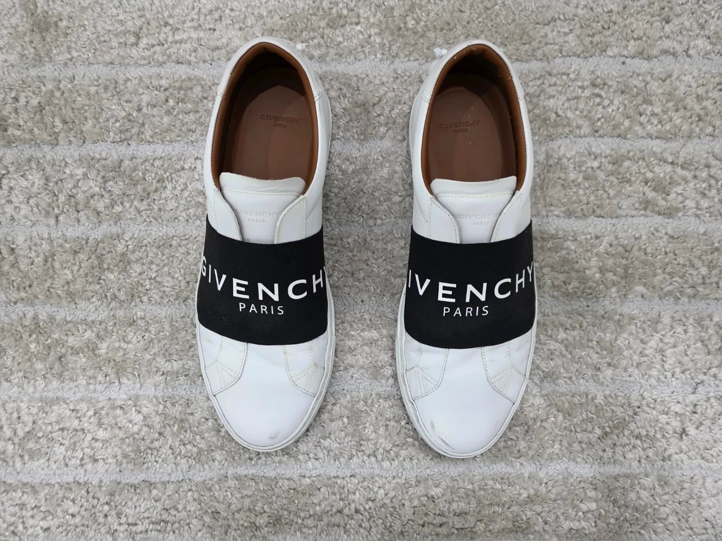 Givenchy Paris White Slip-On Sneakers