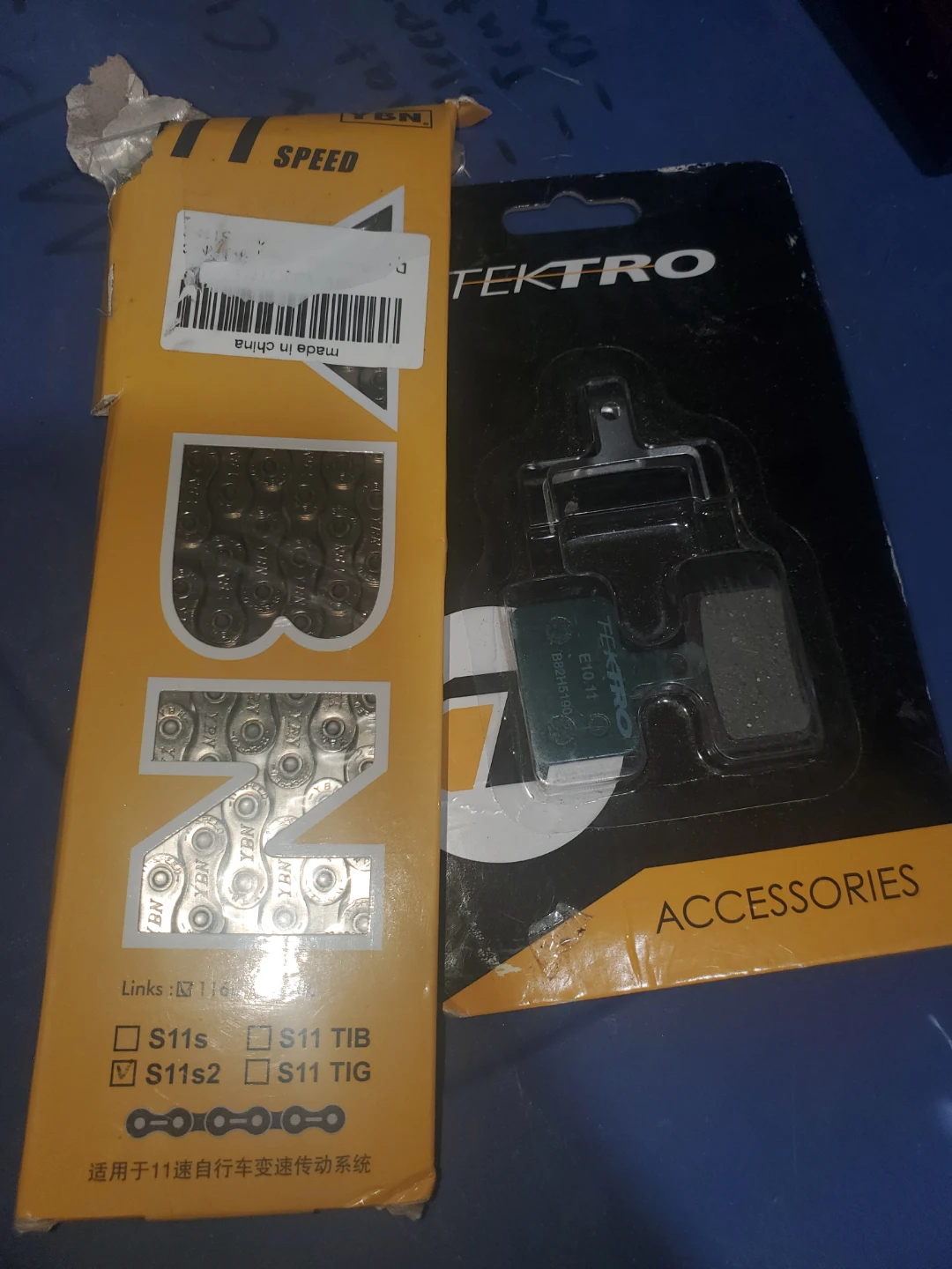 YBN 11-Speed Bicycle Chain and Tektro Brake Pads