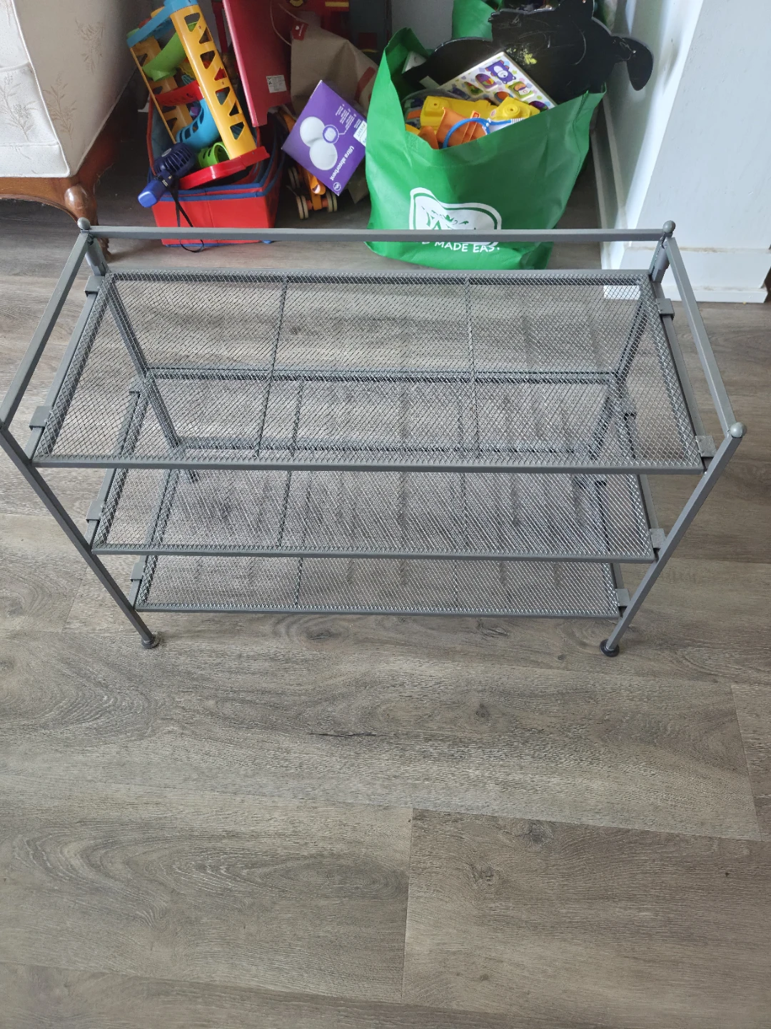 3-Tier Metal Mesh Storage Shelf Shoe Stand - photo 2