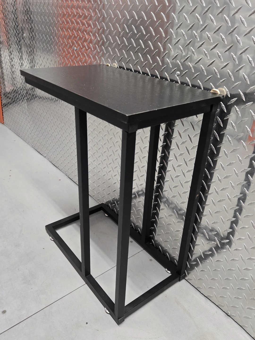 Black Ash Wood C-Table Sofa Side Accent Table