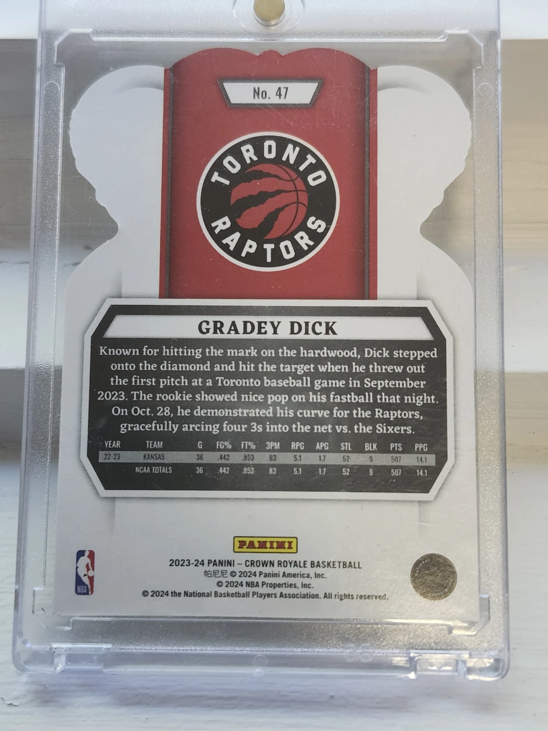 Gradey Dick 2023-24 Panini Crown Royale Rookie Card - photo 3