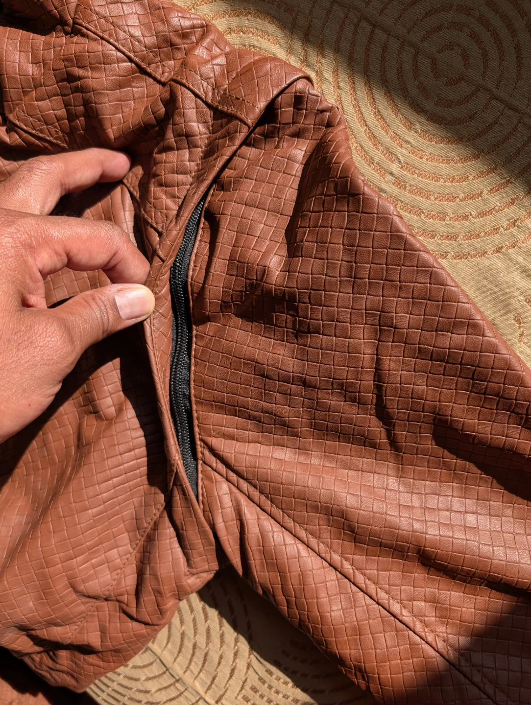 Zara Men's Genuine Leather Quilted Jacket - photo 3