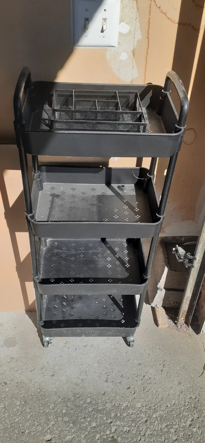 Black 4-Tier Rolling Utility Cart