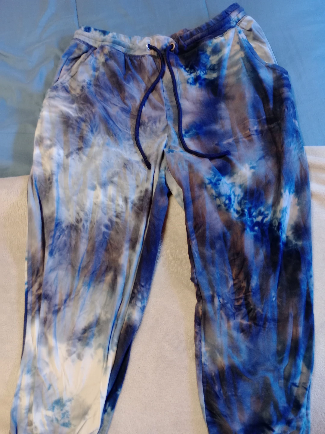 Blue Tie-Dye Jogger Pants