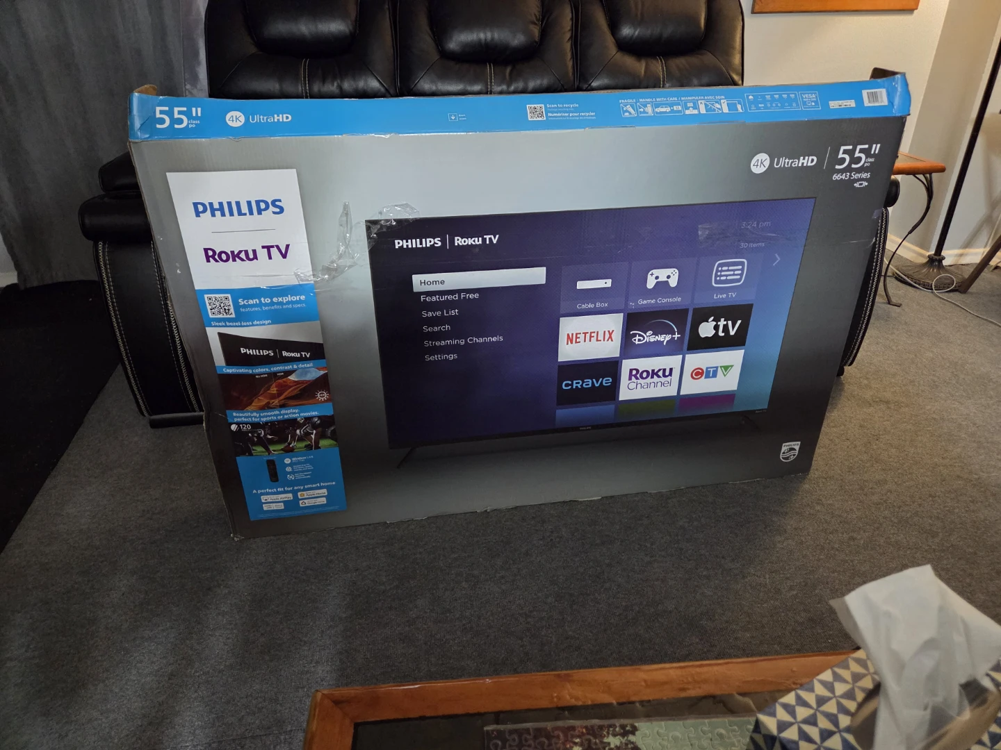 BRAND NEW IN BOX Philips 55 inch 4K UHD Roku TV - photo 3