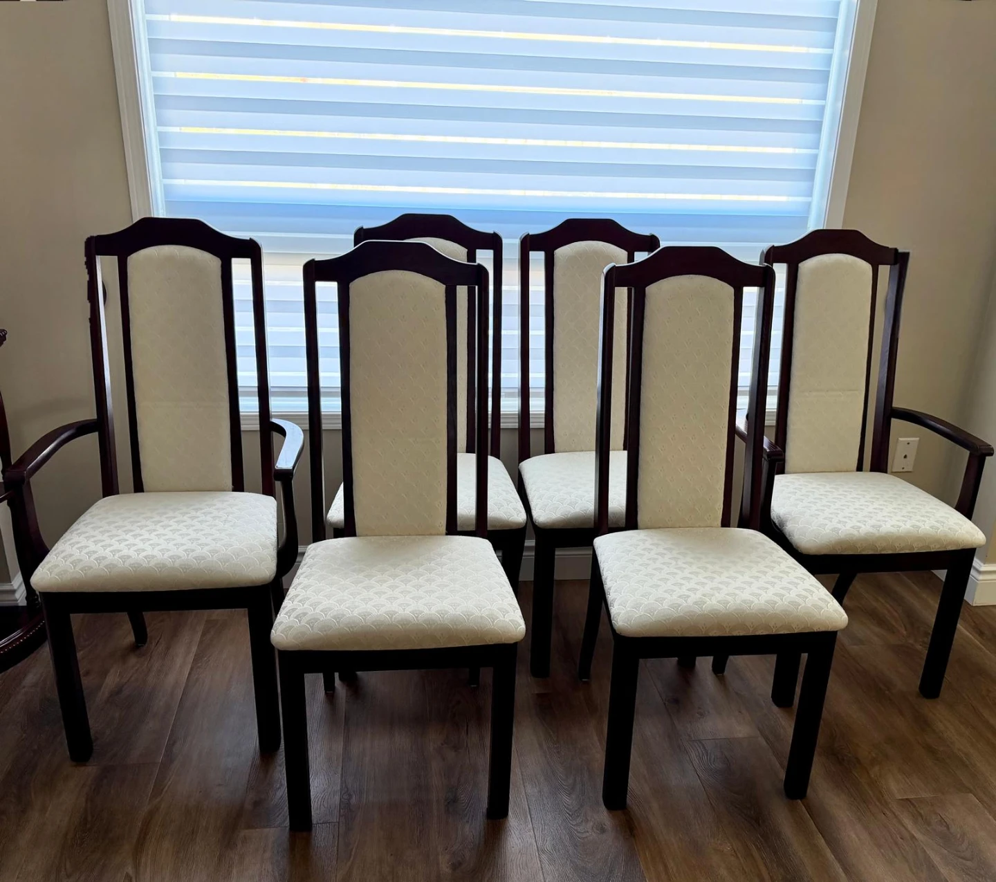 Set of 6 Dining Chairs - 2 Armchairs and 4 Side Chairs