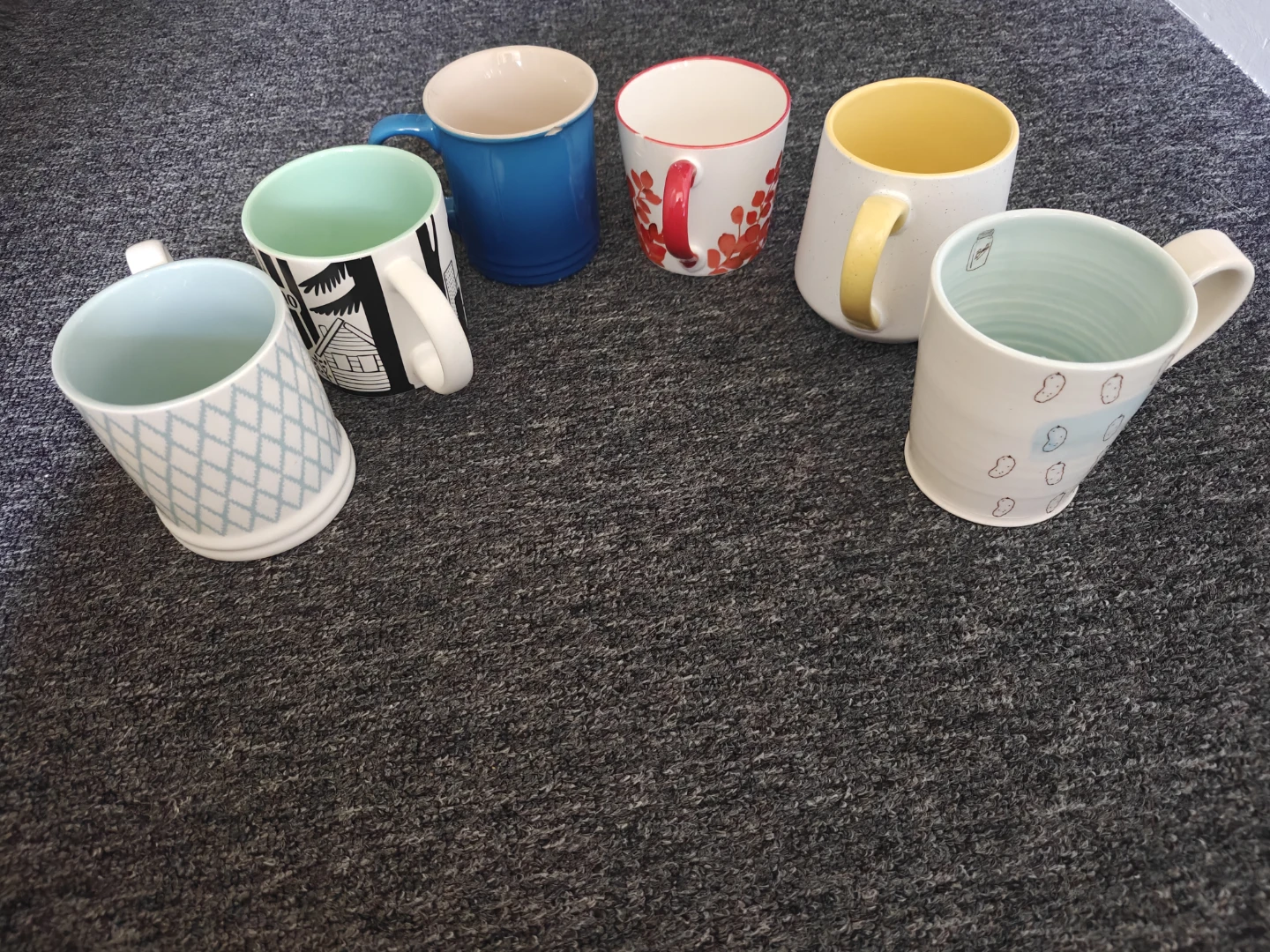 Set of 6 Assorted Ceramic Mugs