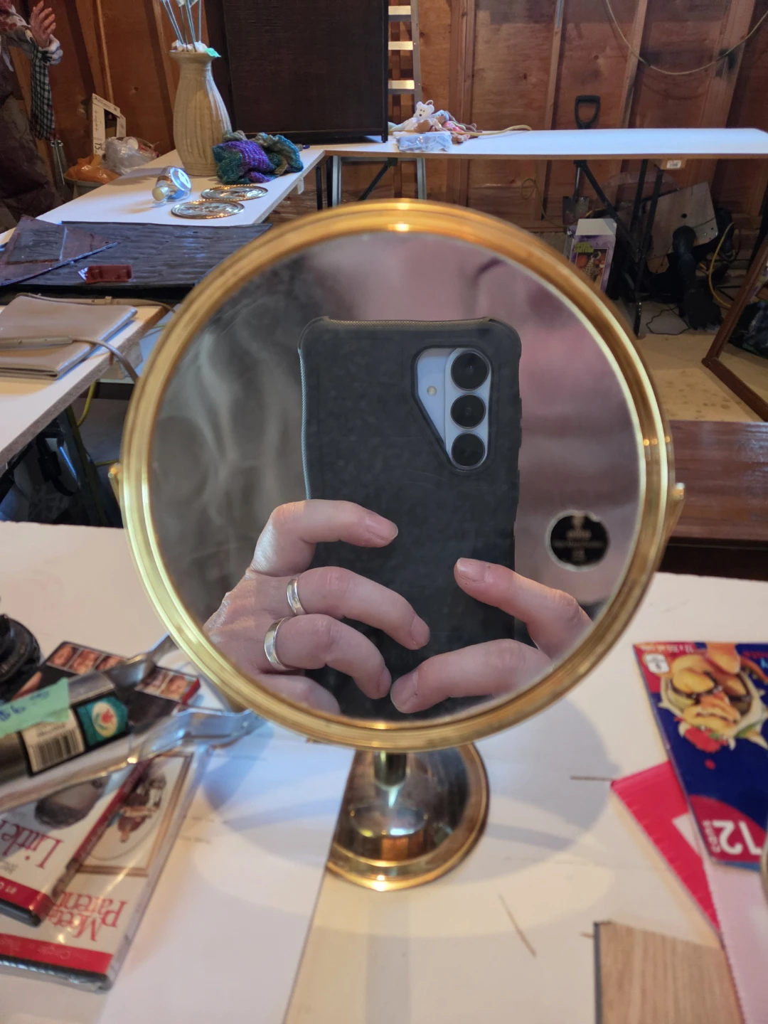 Gold-tone tabletop vanity mirror - photo 2
