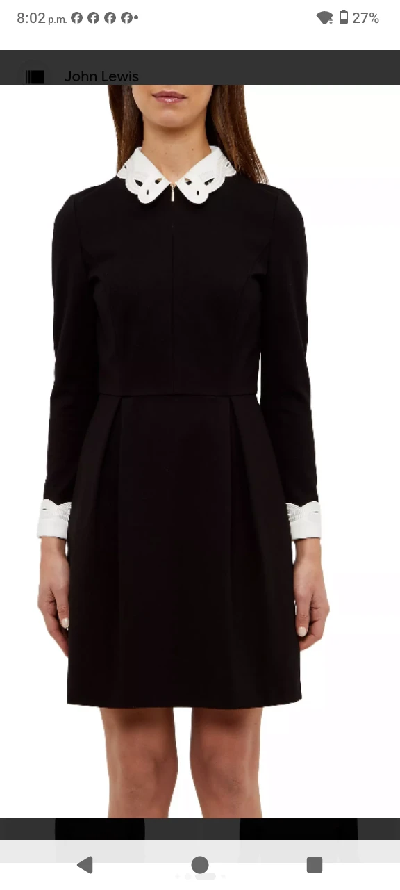 Ted Baker Black Dress with White Collar - photo 3